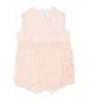 Il Gufo Cotton Floral Print Bodysuit In Pink