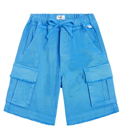 Il Gufo Kids' Cotton Gabardine Bermuda Shorts In Cobalt Blue