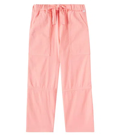 Il Gufo Kids' Cotton Gabardine Palazzo Pants In Pink