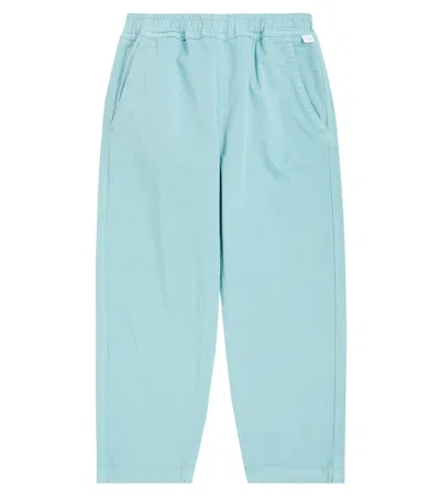 Il Gufo Kids' Cotton Gabardine Pants In Eucalyptus