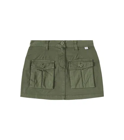 Il Gufo Kids' Cotton Gabardine Skirt In Grün