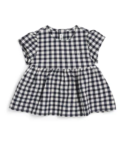 IL GUFO COTTON GINGHAM PRINT DRESS