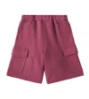 Il Gufo Cargo-shorts Aus Baumwoll-jersey In Burgund