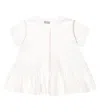 Il Gufo Cotton Jersey Peplum Top In White/rose