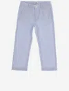 Il Gufo Vertical-stripe Pattern Trousers In Clear Blue