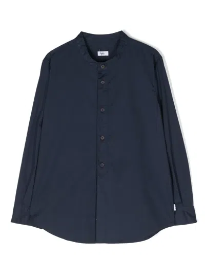 Il Gufo Kids' Cotton Poplin Shirt In Blau