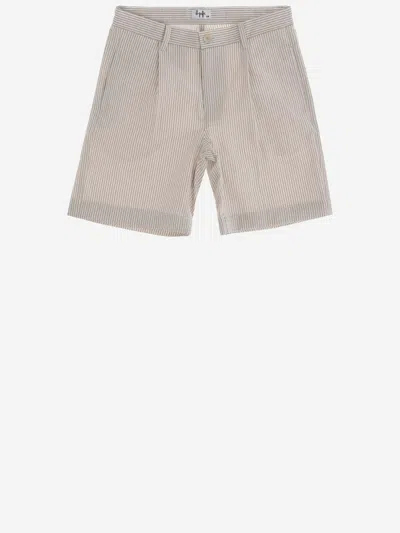 Il Gufo Kids' Cotton Short Pants With Striped Pattern In Beige