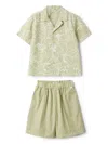 Il Gufo Cotton Short Set In Green