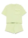 Il Gufo Cotton Shorts Set In Green
