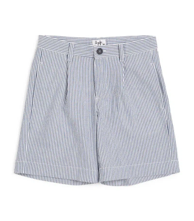 Il Gufo Kids' Cotton Striped Shorts (3-12 Years) In Blue
