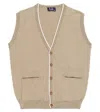 Il Gufo Cotton Sweater Vest In Sand/milk