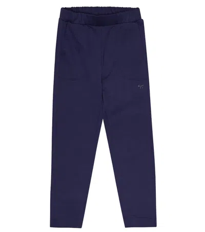 Il Gufo Kids' Cotton Sweatpants In Marine Blue