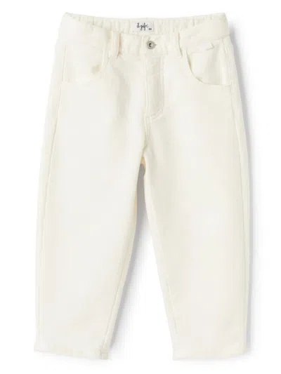 Il Gufo Kids' Cotton Tapered Trousers In Beige