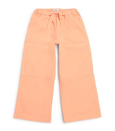 Il Gufo Kids' Cotton Tie-waist Trousers In Orange