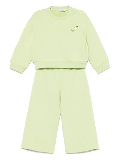 Il Gufo Babies' Cotton Tracksuit Set In Green