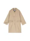 Il Gufo Gabardine-weave Trench Coat In Beige