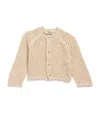 Il Gufo Cotton Waffle-knit Cardigan In Beige