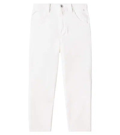 Il Gufo Kids' Cotton Wide-leg Pants In White