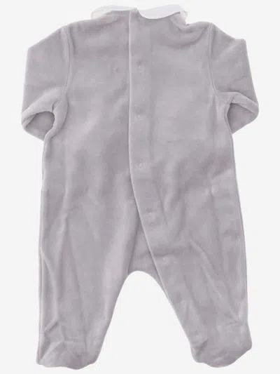 Il Gufo Cotton-chenille Romper In Pearl Grey