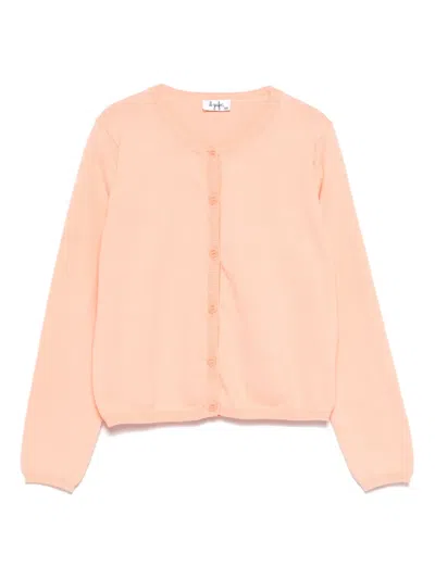 Il Gufo Kids' Crew-neck Cardigan In Pink