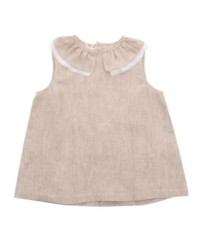 Il Gufo Crewneck Sleeveless Blouse In Nude