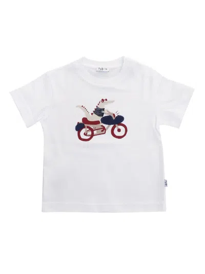 Il Gufo Crocodile-printed Crewneck T-shirt In White