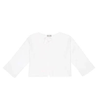 Il Gufo Kids' Cardigan Aus Baumwolle In White