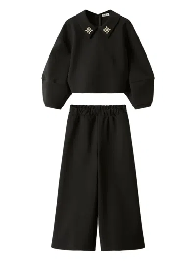 Il Gufo Crystal-embellished Trousers Set In Black