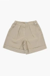 Il Gufo Cuffed Shorts With Elastic Waist Band