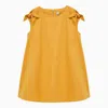 IL GUFO CURCUMA YELLOW COTTON DRESS WITH BOWS