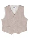 Il Gufo Dart-detail Linen Waistcoat In Neutrals