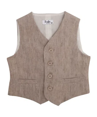 Il Gufo Dart-detail Linen Waistcoat In Nude