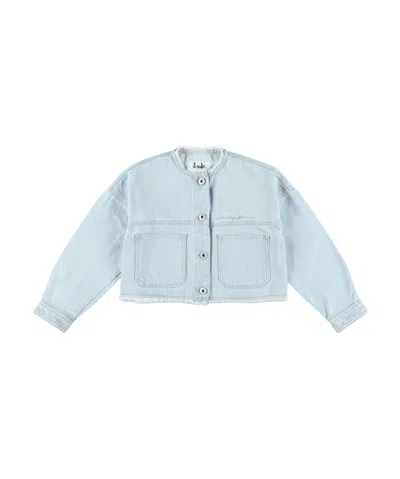 Il Gufo Kids' Denim Crop Jacket In Blue