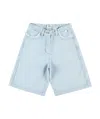 Il Gufo Denim Shorts With Belt Loops In Blue