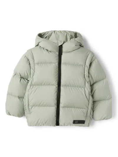 Il Gufo Kids' Detachable-sleeves Padded Jacket In Green