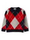 Il Gufo Diamond-pattern Knitted Jumper In Red