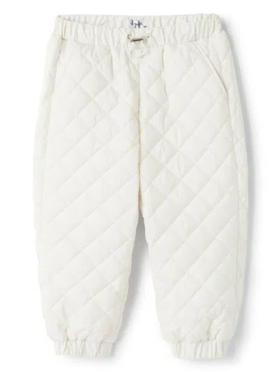 Il Gufo Kids' Diamond-quilted Trousers In White
