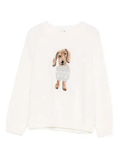 Il Gufo Kids' Dog-motif Sweater In White