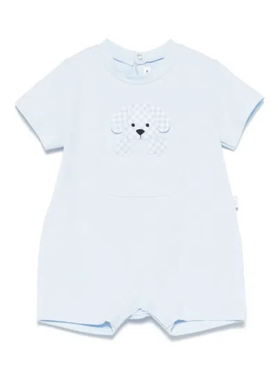 Il Gufo Babies' Dog-patch Romper In Blue