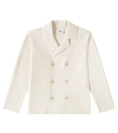 Il Gufo Kids' Double-breasted Cotton Jacket In Beige