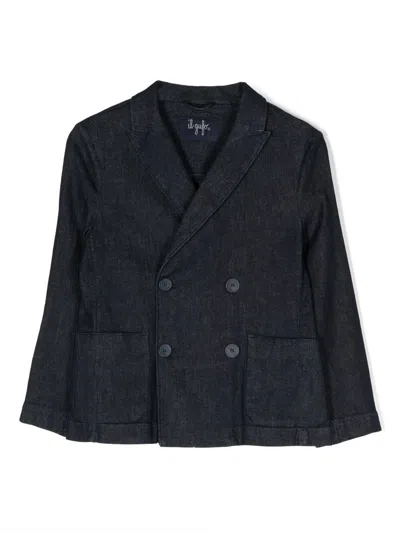 Il Gufo Kids' Denim Blazer In Blue