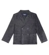 Il Gufo Double-breasted Denim Blazer In Blue