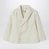 Il Gufo Double-breasted Jacket In Pinstriped Cotton