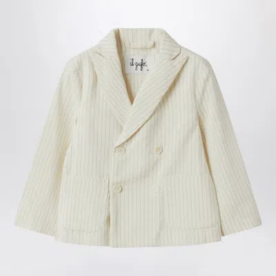 IL GUFO DOUBLE-BREASTED JACKET IN PINSTRIPED COTTON