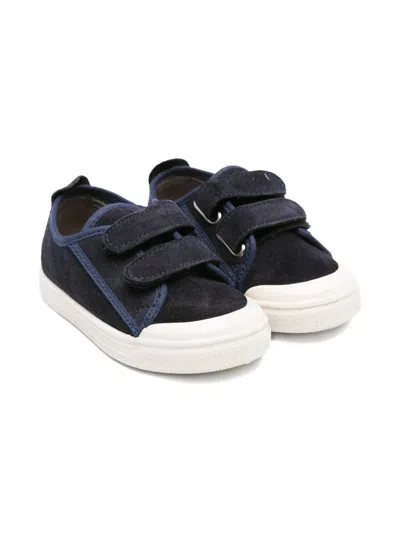 Il Gufo Kids' Double-strap Suede Sneakers In Blue