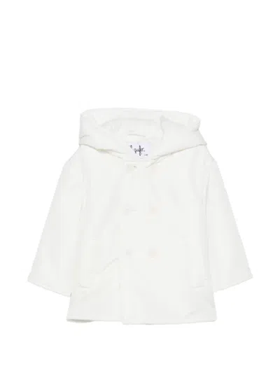 Il Gufo Babies' Double-breasted Hooded Coat In White
