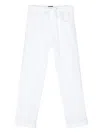 Il Gufo White Linen Trousers With Drawstring In White
