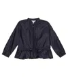 Il Gufo Peplum-hem Drawstring Bomber Jacket In Blue