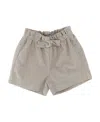 Il Gufo Drawstring Ribbed Shorts In Gray