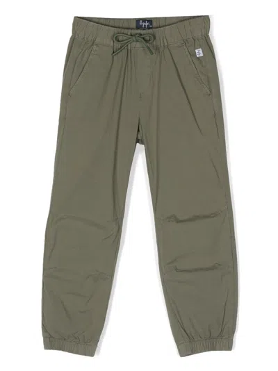 Il Gufo Kids' Drawstring-waist Cotton Trousers In Green